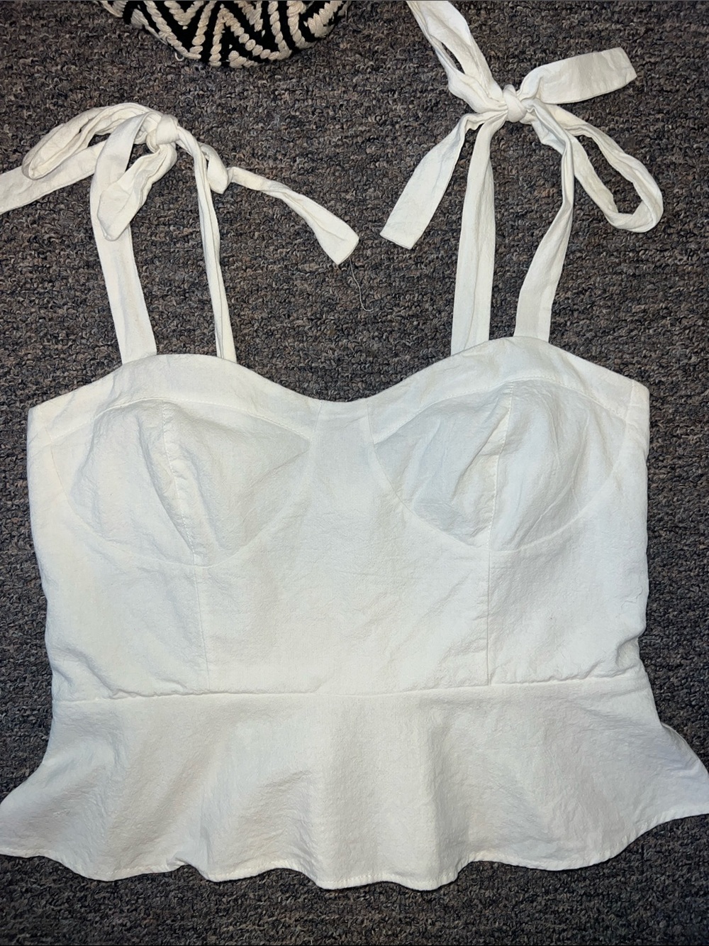 Cotton Bustier-Style Peplum Tank